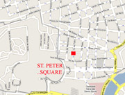 The exact location in Rome of the Bed & Breakfast San Pietro