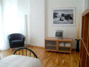 Florence Appartement: Chambre  coucher avec TV de l'Appartement Villani  Florence